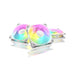 ASUS TUF GAMING TR120 FAN ARGB REVERSE WHITE 3 IN 1 Ventole Case a Pale Invertite Spessore 28 mm, Pressione Statica 3,3 mm H2O e Flusso d'aria Elevato, Design Doppio Strato 16 LED RGB, 3 pezzi, Bianco