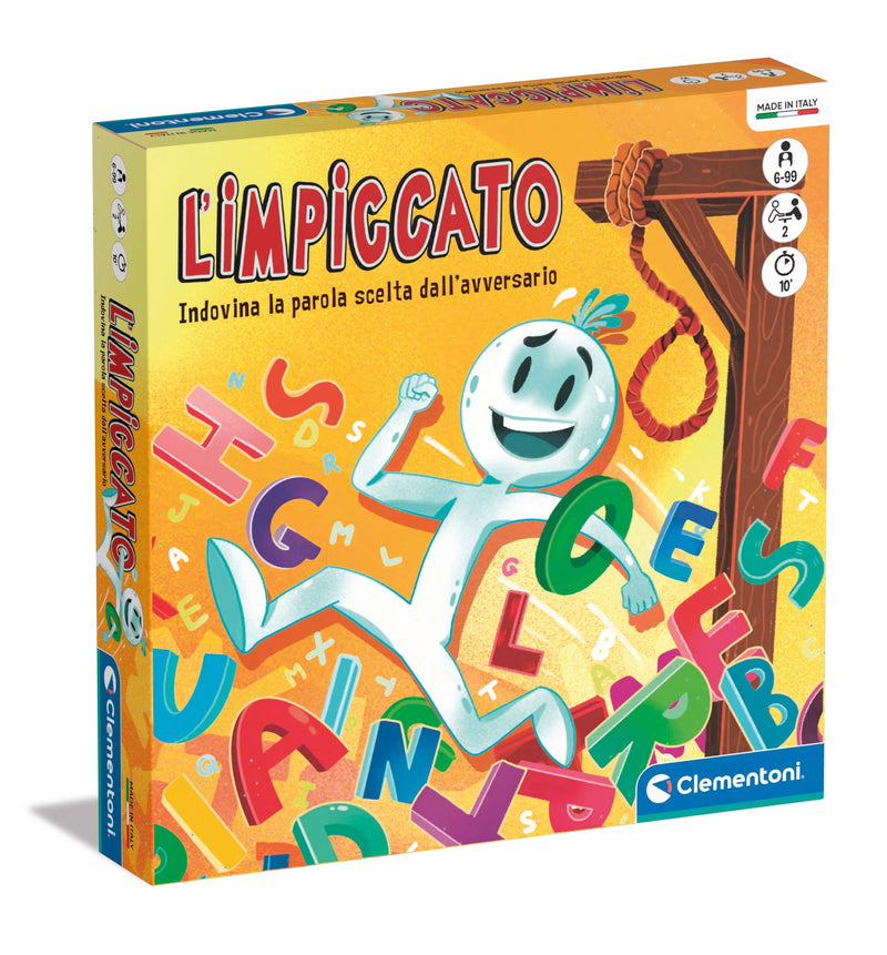 Clementoni - L'Impiccato Tischspiel für Kinder ab 6 Jahren und Erwachsene, Brettspiel für 2 Spieler, Geschenkidee, Made in Italy, Italienische Sprache, 16814