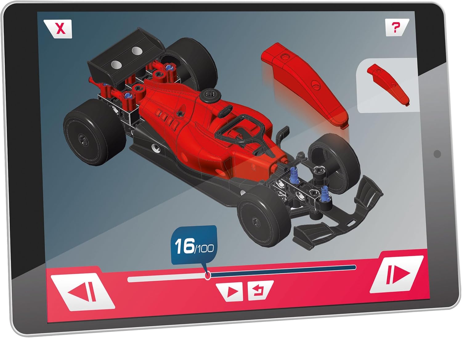 Clementoni - Supercar Model Kit - Racing Car - Science and Game Build, Car F1 Red for Building, Mechanics for Children 8 Years, Made in Italy, 19369