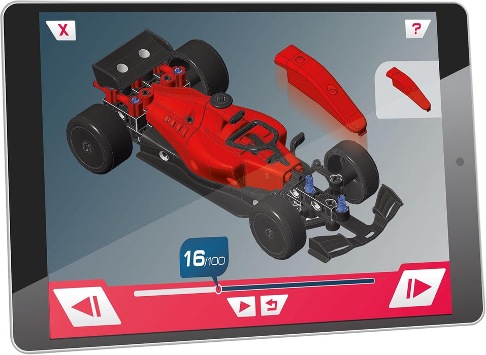 Clementoni - Supercar Model Kit - Racing Car - Science and Game Build, Car F1 Red for Building, Mechanics for Children 8 Years, Made in Italy, 19369