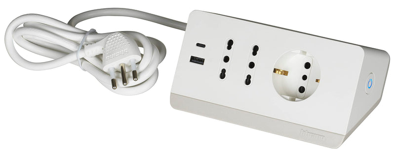 Multip Scrivania Usb+Int Bianco