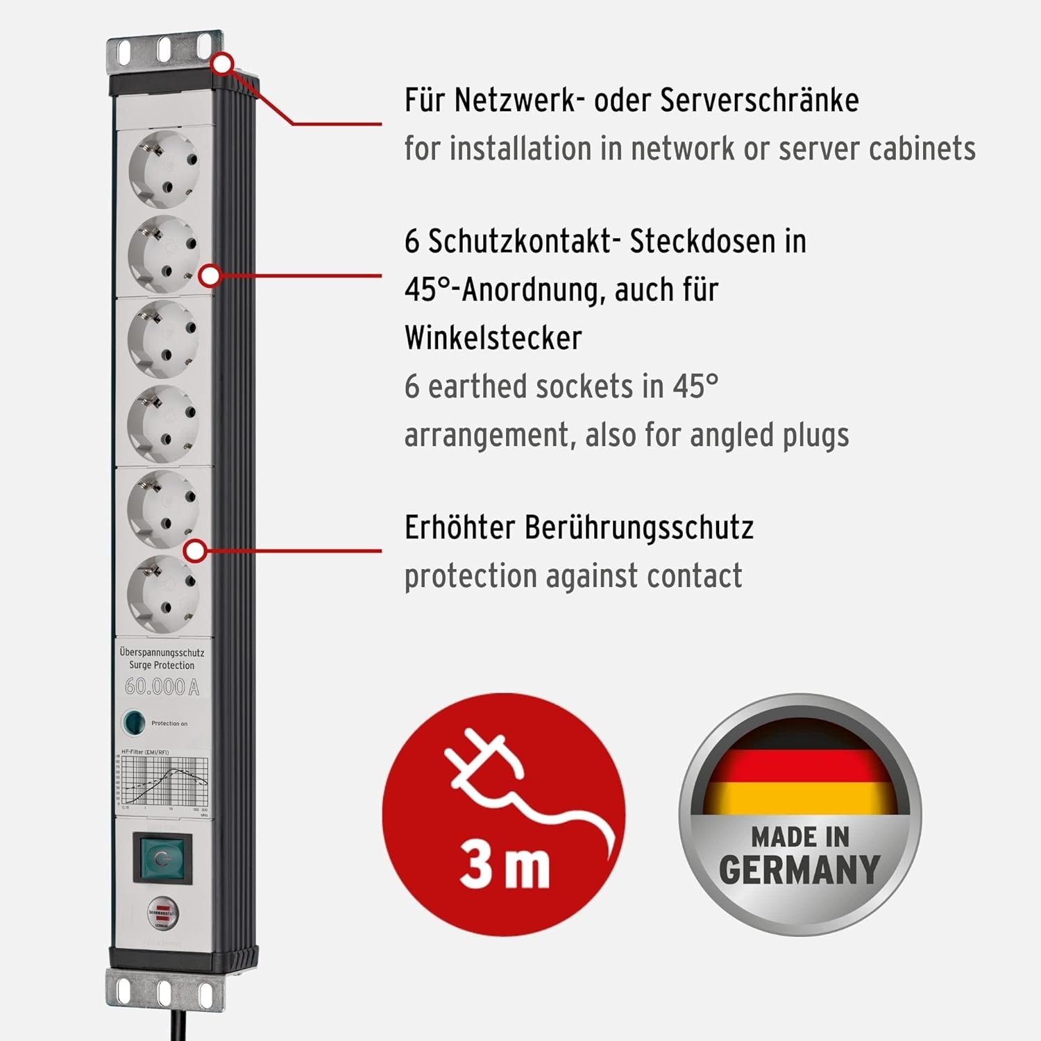 Brennenstuhl Steckdosenleiste Premium-Line 6x 3m