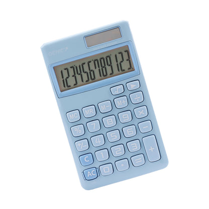GENIE 212 B 12 Digit Calculator with Dual Power (Solar and Battery) Blue