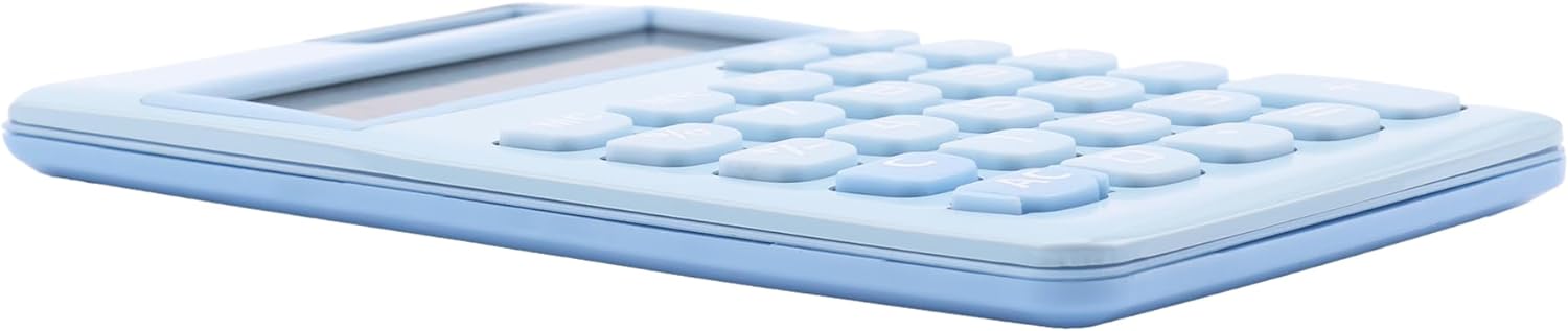 GENIE 212 B 12 Digit Calculator with Dual Power (Solar and Battery) Blue
