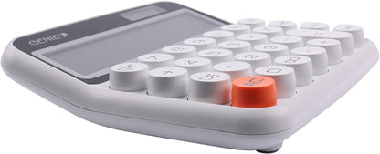 GENIE 612W 12-Digit Desktop Calculator with Dual Power (Solar and Battery) White