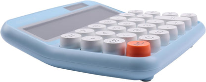 GENIE 612 B 12 Digit Desktop Calculator with Dual Power (Solar and Battery) Blue