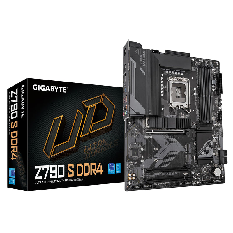Gigabyte Z790 S DDR4 Motherboard - Supports Intel Core 14th CPUs, 8+1+1 Phases Digital VRM, up to 5333MHz DDR4, 3xPCIe 4.0 M.2, 2.5GbE LAN, USB 3.2 Gen 2