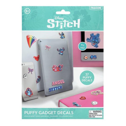 Stitch and Angel Official Licensed Disney Puffy Gadget Decals for Girls and Boys, 3D Sticker Accessory for School, Office and Gaming Colorful Cartoon Character Gift Pack | Paladone