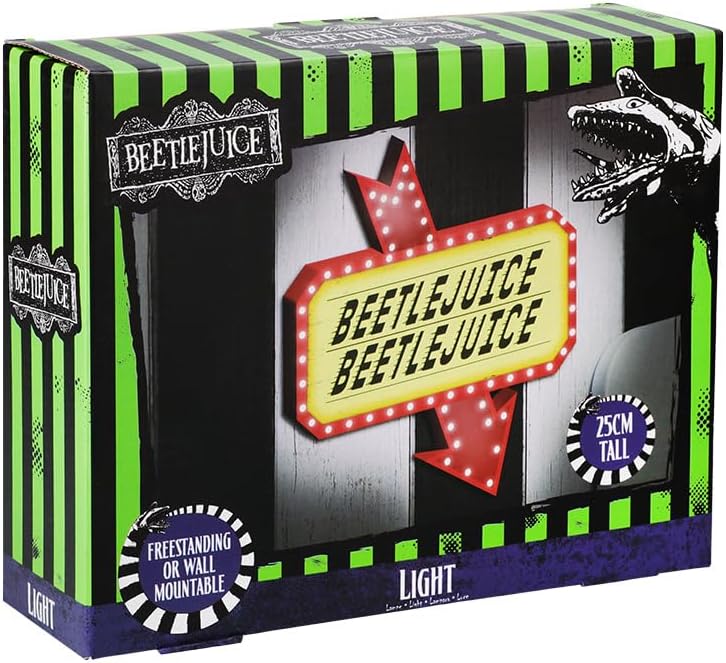 Paladone Beetlejuice Icon Accent Light - Prodotto con licenza ufficiale dell'iconico film horror retrò, decorazione e regalo spettrale, accessorio gotico per camera da letto e luce notturna per tutte