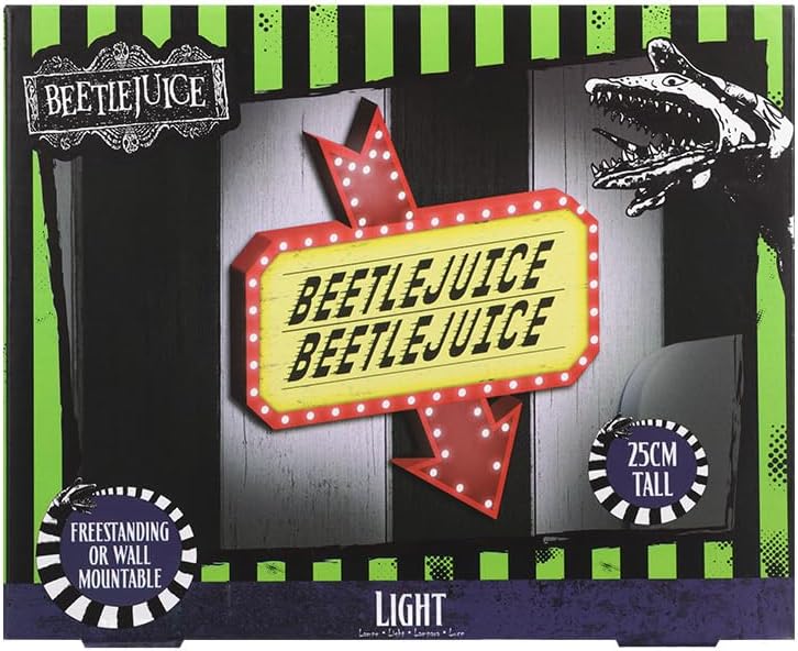Paladone Beetlejuice Icon Accent Light - Prodotto con licenza ufficiale dell'iconico film horror retrò, decorazione e regalo spettrale, accessorio gotico per camera da letto e luce notturna per tutte