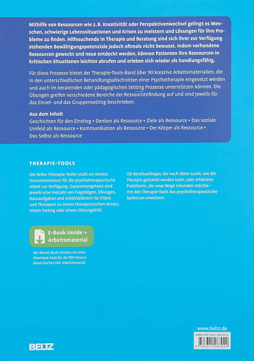 Therapie-Tools Ressourcenaktivierung:  Mit E-Book I