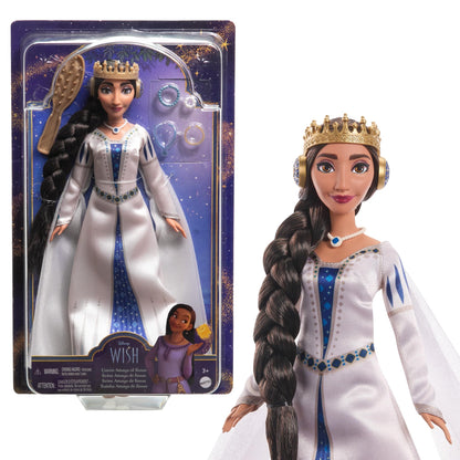 Mattel Disney Wish El Poder de los Deseos, Muñeca Reina Amaya con vestido de gala, inspirado en la película, juguete +3 años (HRC11