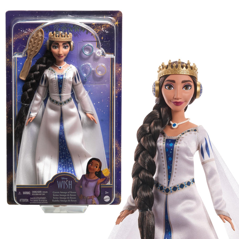 Mattel Disney Wish El Poder de los Deseos, Muñeca Reina Amaya con vestido de gala, inspirado en la película, juguete +3 años (HRC11