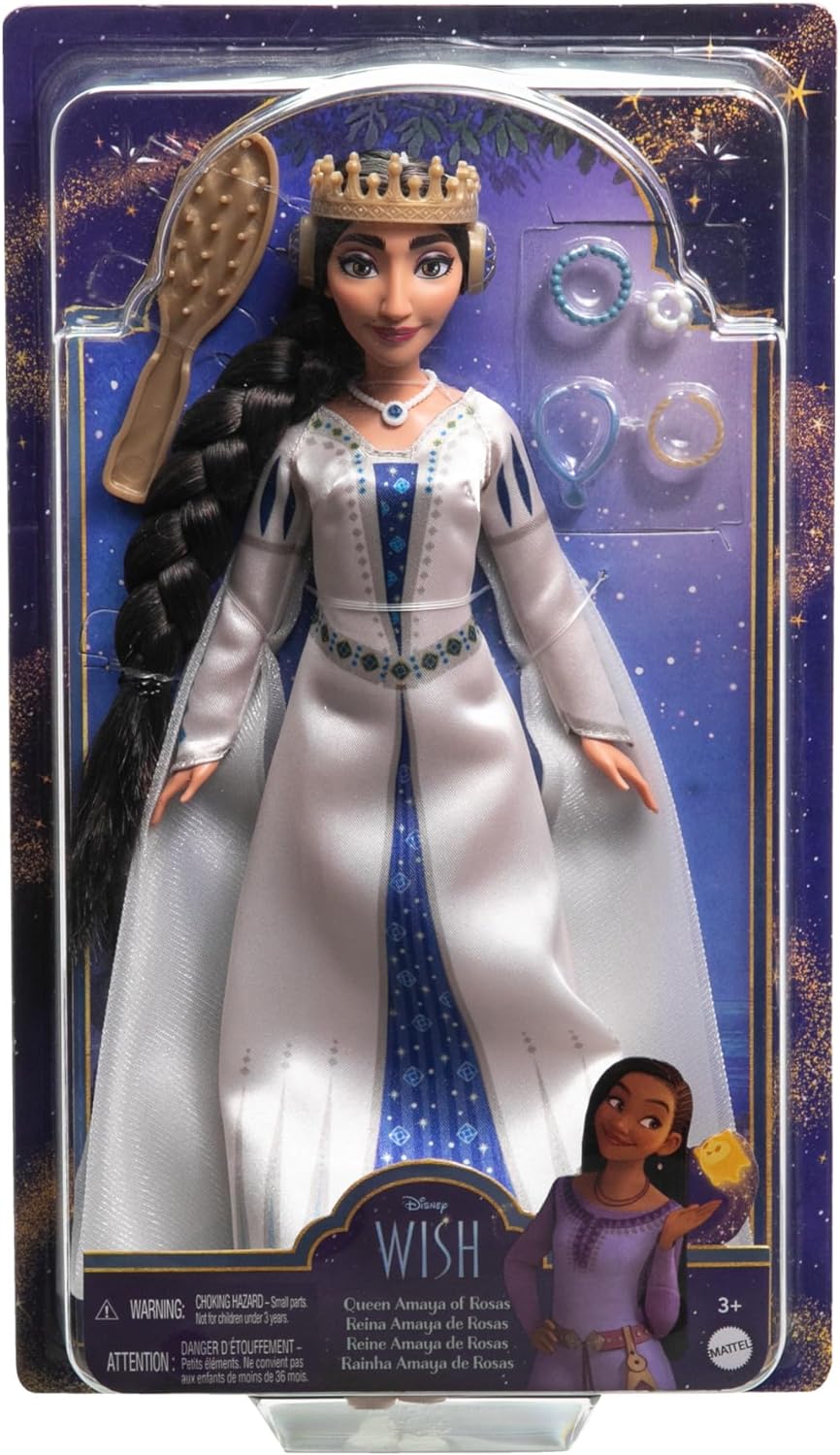Mattel Disney Wish El Poder de los Deseos, Muñeca Reina Amaya con vestido de gala, inspirado en la película, juguete +3 años (HRC11