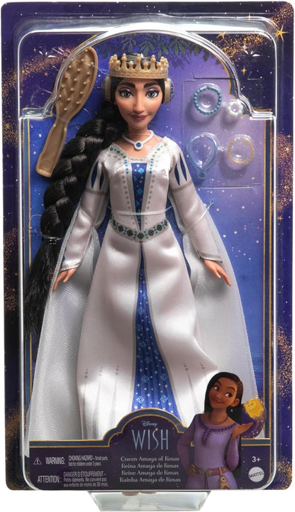 Mattel Disney Wish El Poder de los Deseos, Muñeca Reina Amaya con vestido de gala, inspirado en la película, juguete +3 años (HRC11