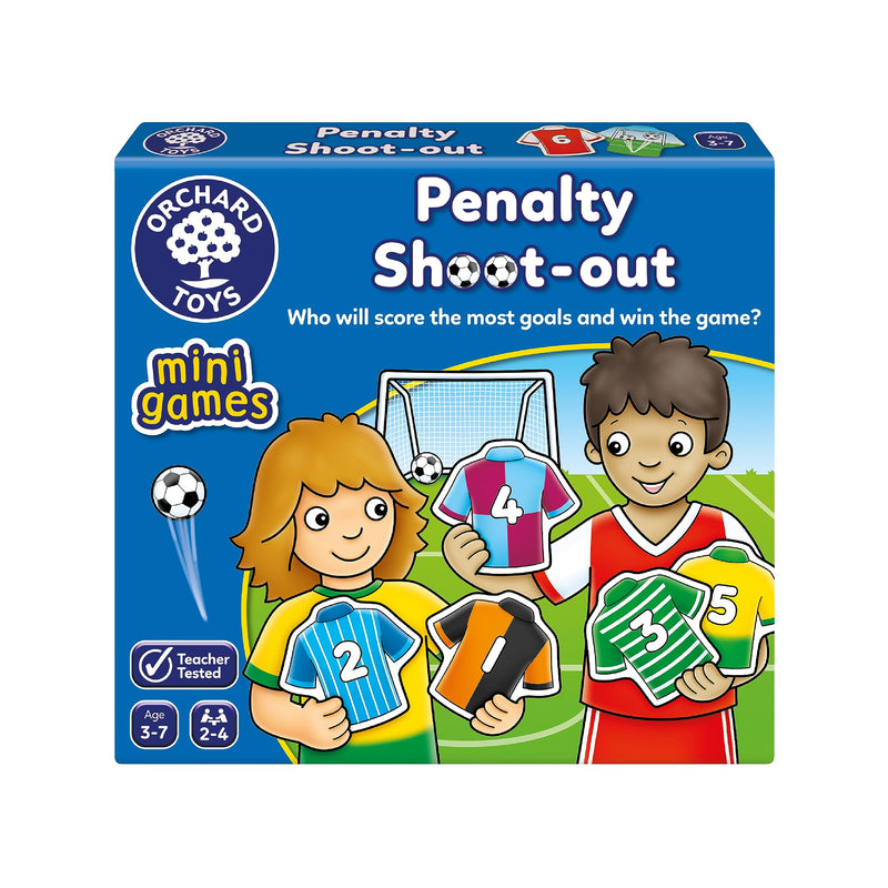 Orchard Toys Penalty Shoot out Mini Games, Travel Games for Kids to Learn Matching Pairs, Maths, Educational Game for Addition, Subtraction, Football Game, Football Gift for Boys, Girls, Age 3+