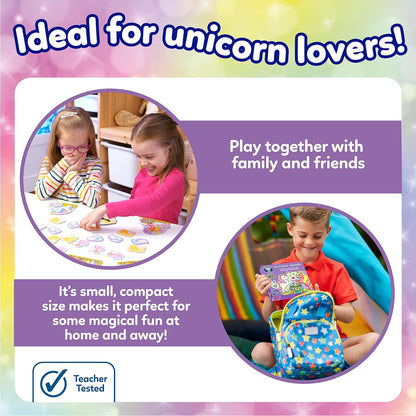 Orchard Toys Unicorn Jewels Colour Matching Game - Unicorn Gifts for Girls and Boys - Mini Travel Games for Kids, Toddlers, Children - Educational toys for 3+ year Olds - 3-7 Year Olds - 2-4 Players