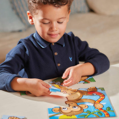 Orchard Toys First Jungle Friends Jigsaw Puzzle, 12-Piece Jigsaws, Two Puzzles in a Box, Perfect For Kids Ages 2+, Develops Hand-Eye Coordination