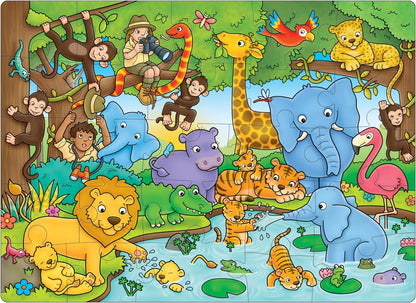 Who's in the Jungle? - Puzzle educativo, 25 pezzi, per bambini da 3 a 8 anni Giungla