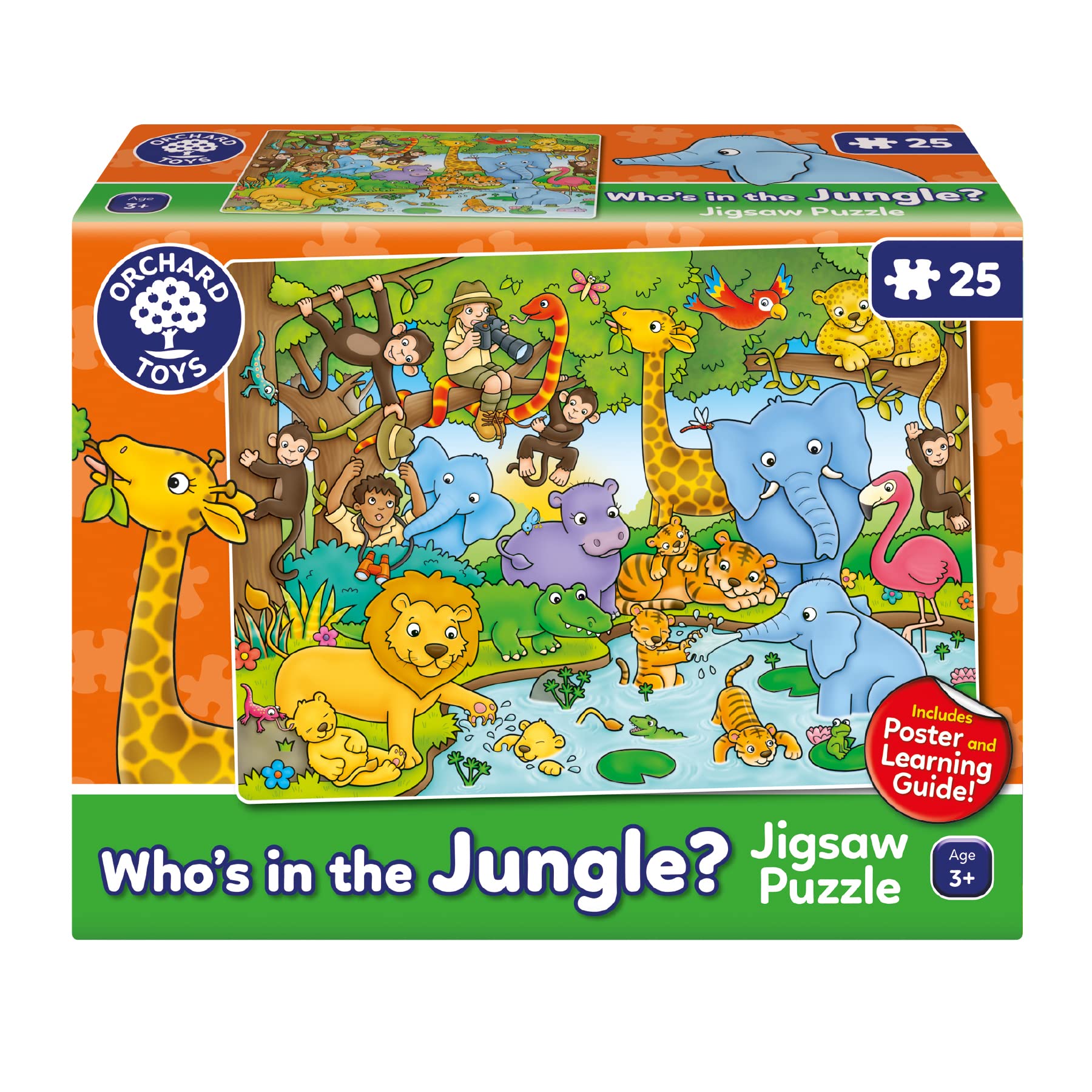 Who's in the Jungle? - Puzzle educativo, 25 pezzi, per bambini da 3 a 8 anni Giungla