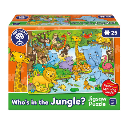 Who's in the Jungle? - Puzzle educativo, 25 pezzi, per bambini da 3 a 8 anni Giungla
