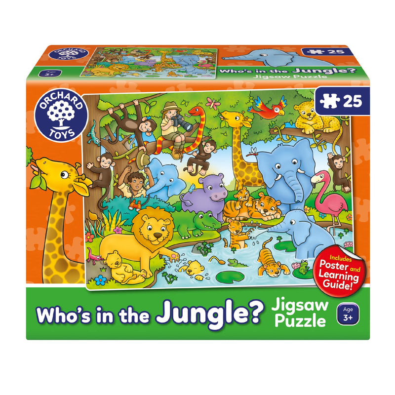 Who's in the Jungle? - Puzzle educativo, 25 pezzi, per bambini da 3 a 8 anni Giungla