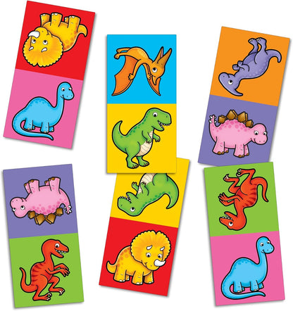 Orchard Toys Dinosaur Dominoes Mini Game, Small and Compact, Travel Game, A Fun Dinosaur Themed Domino Game, Perfect For Children Age 3-5, Ideal Stocking Filler