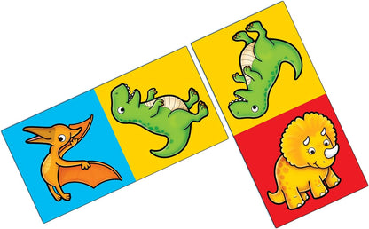 Orchard Toys Dinosaur Dominoes Mini Game, Small and Compact, Travel Game, A Fun Dinosaur Themed Domino Game, Perfect For Children Age 3-5, Ideal Stocking Filler