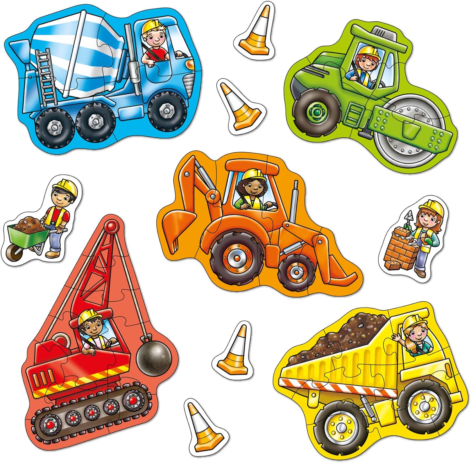 Orchard Toys Big Wheels Jigsaw Puzzle, A Collection of 4 Puzzles Featuring 4 and 8 Pieces Ideal for Little Hands, Perfect for Age 3+