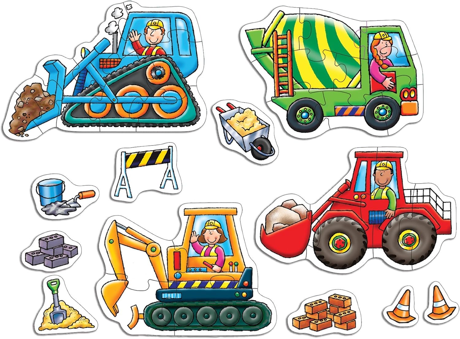 Orchard Toys Big Wheels Jigsaw Puzzle, A Collection of 4 Puzzles Featuring 4 and 8 Pieces Ideal for Little Hands, Perfect for Age 3+
