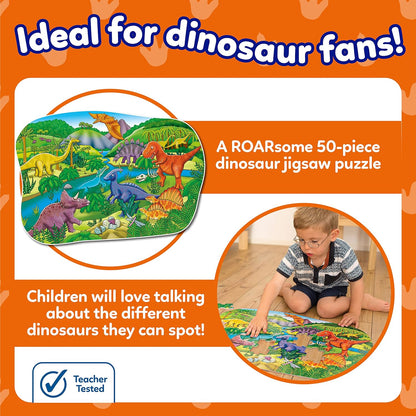 Orchard Toys Big Dinosaurs Jigsaw Puzzle for Kids - Large, 50-Piece, Dinosaur Floor Puzzles for 4+ Year Olds - Giant Games and Educational Toys for Children, Toddlers, Boys and Girls - 58 x 40 cm