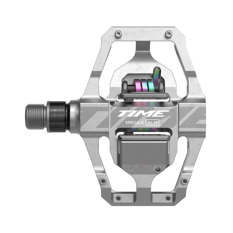Time Pedal Speciale 10 Large MTB Pedals, Including Atac Standard Cleats Raw Aluminium