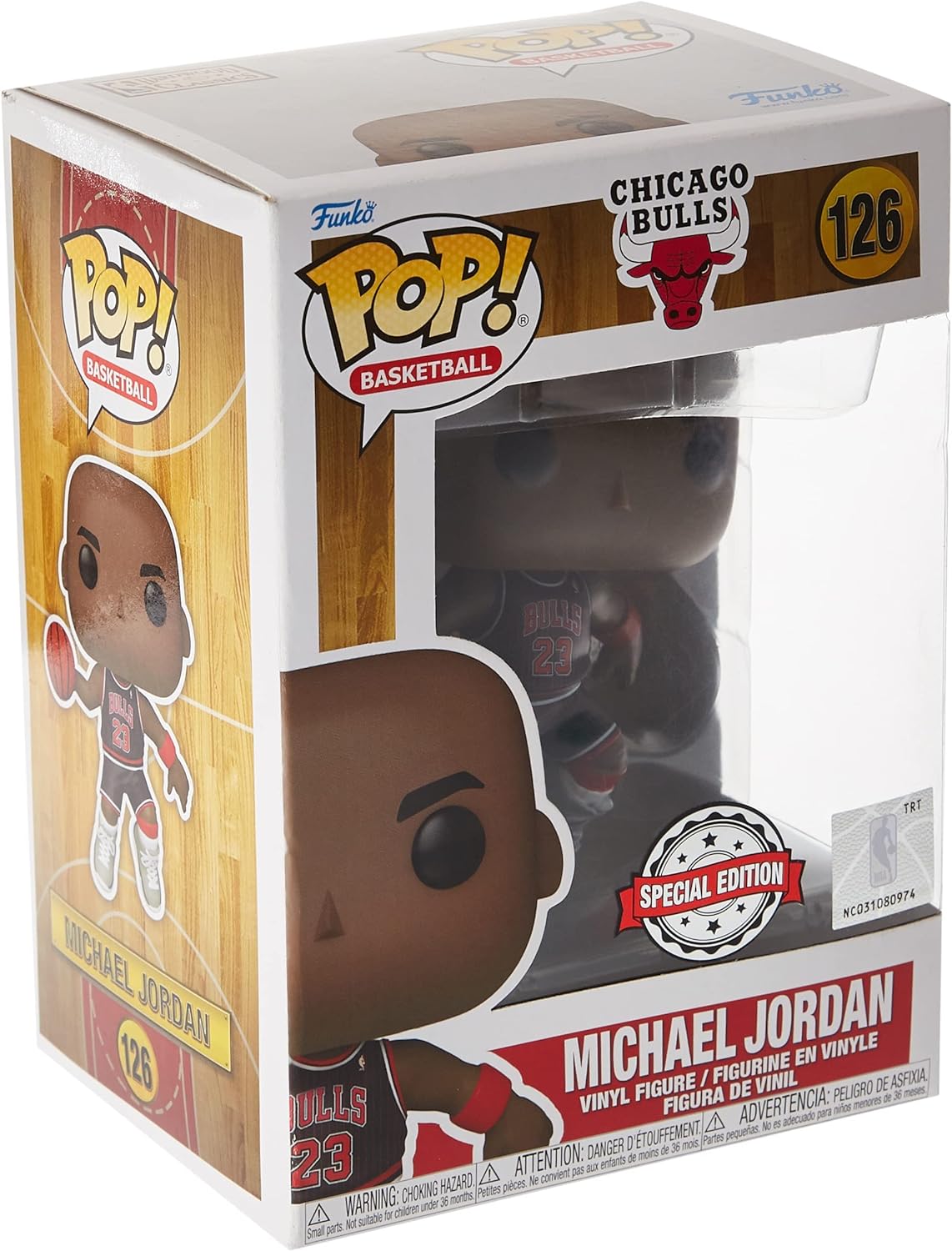 Funko POP! NBA: Chicago Bulls - Michael Jordan With Jordans - (Black Pinstripe Jersey) - Collectable Vinyl Figure - Gift Idea - Official Merchandise - Toys for Kids & Adults - Sports Fans Standard Size Multicolor