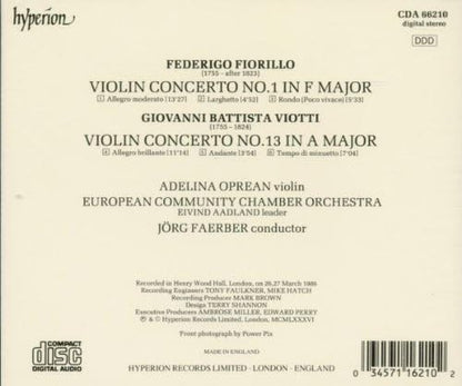 Two Romantic Violin Concertos: Fiorillo: No. 1 in F/Viotti: No. 13 in A