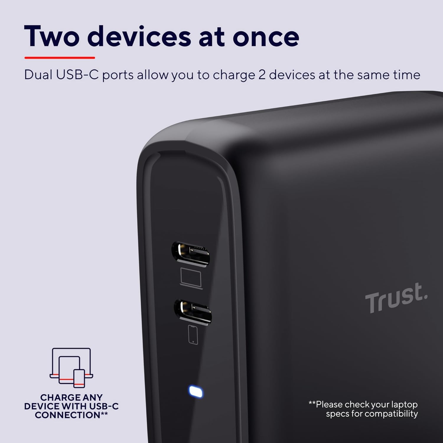 Wall Charger Trust 25380 65 W Black (1 Unit)