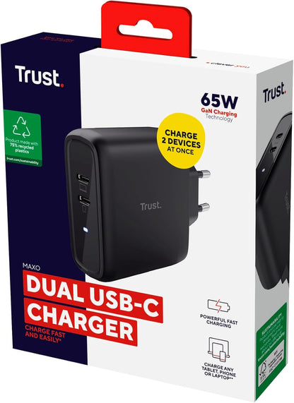 Wall Charger Trust 25380 65 W Black (1 Unit)