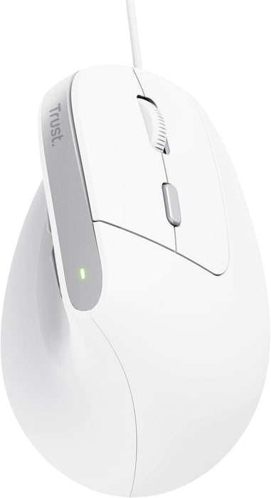 Trust Bayo II Ergonomic mouse Wired Optical White 6 buttons 2400 DPI Built-in scroll wheel