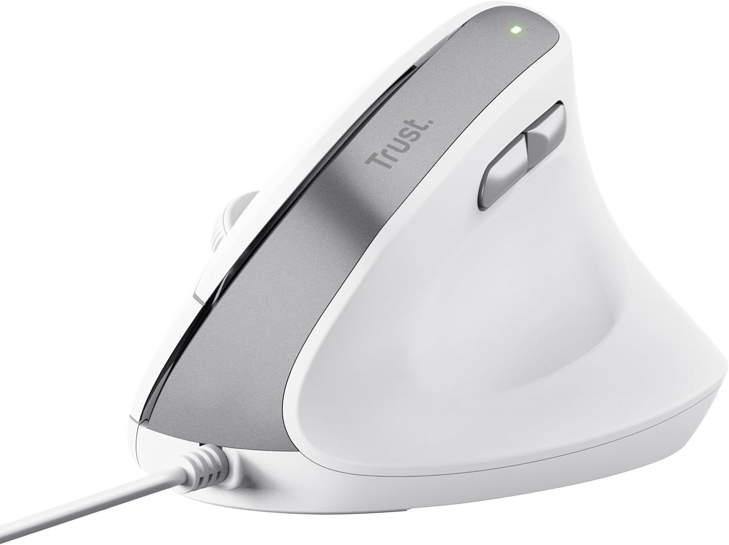 Trust Bayo II Ergonomic mouse Wired Optical White 6 buttons 2400 DPI Built-in scroll wheel
