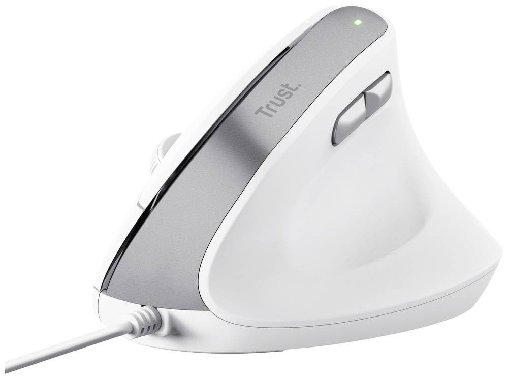Trust Bayo II Ergonomic mouse Wired Optical White 6 buttons 2400 DPI Built-in scroll wheel