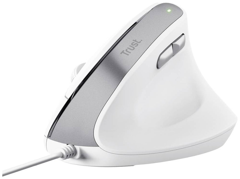Trust Bayo II Ergonomic mouse Wired Optical White 6 buttons 2400 DPI Built-in scroll wheel