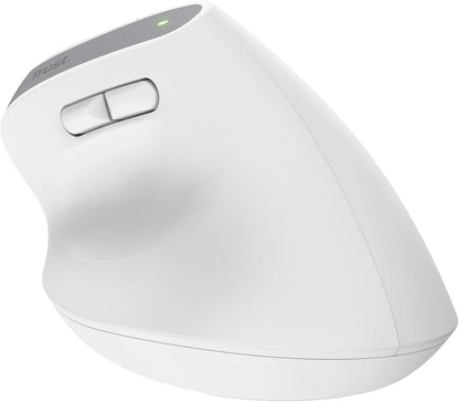 Trust Bayo+ Rechargeable Vertical Mouse Bluetooth + RF 2.4GHz, Ergonomic Mouse, Reduces Arm and Wrist Strain, 50% Recycled Plastics, Multidevice Wireless Mouse for Windows, PC, Laptop, Mac