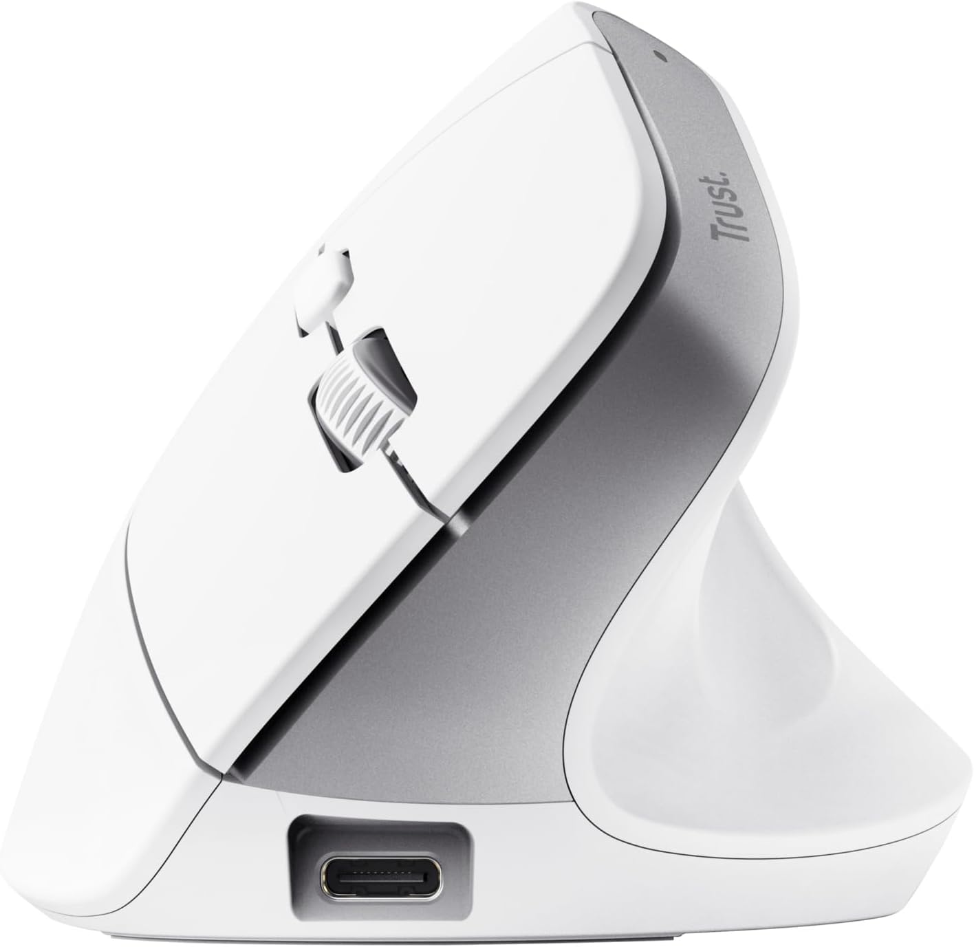 Trust Bayo+ Rechargeable Vertical Mouse Bluetooth + RF 2.4GHz, Ergonomic Mouse, Reduces Arm and Wrist Strain, 50% Recycled Plastics, Multidevice Wireless Mouse for Windows, PC, Laptop, Mac
