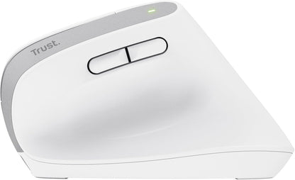 Trust Bayo+ Rechargeable Vertical Mouse Bluetooth + RF 2.4GHz, Ergonomic Mouse, Reduces Arm and Wrist Strain, 50% Recycled Plastics, Multidevice Wireless Mouse for Windows, PC, Laptop, Mac