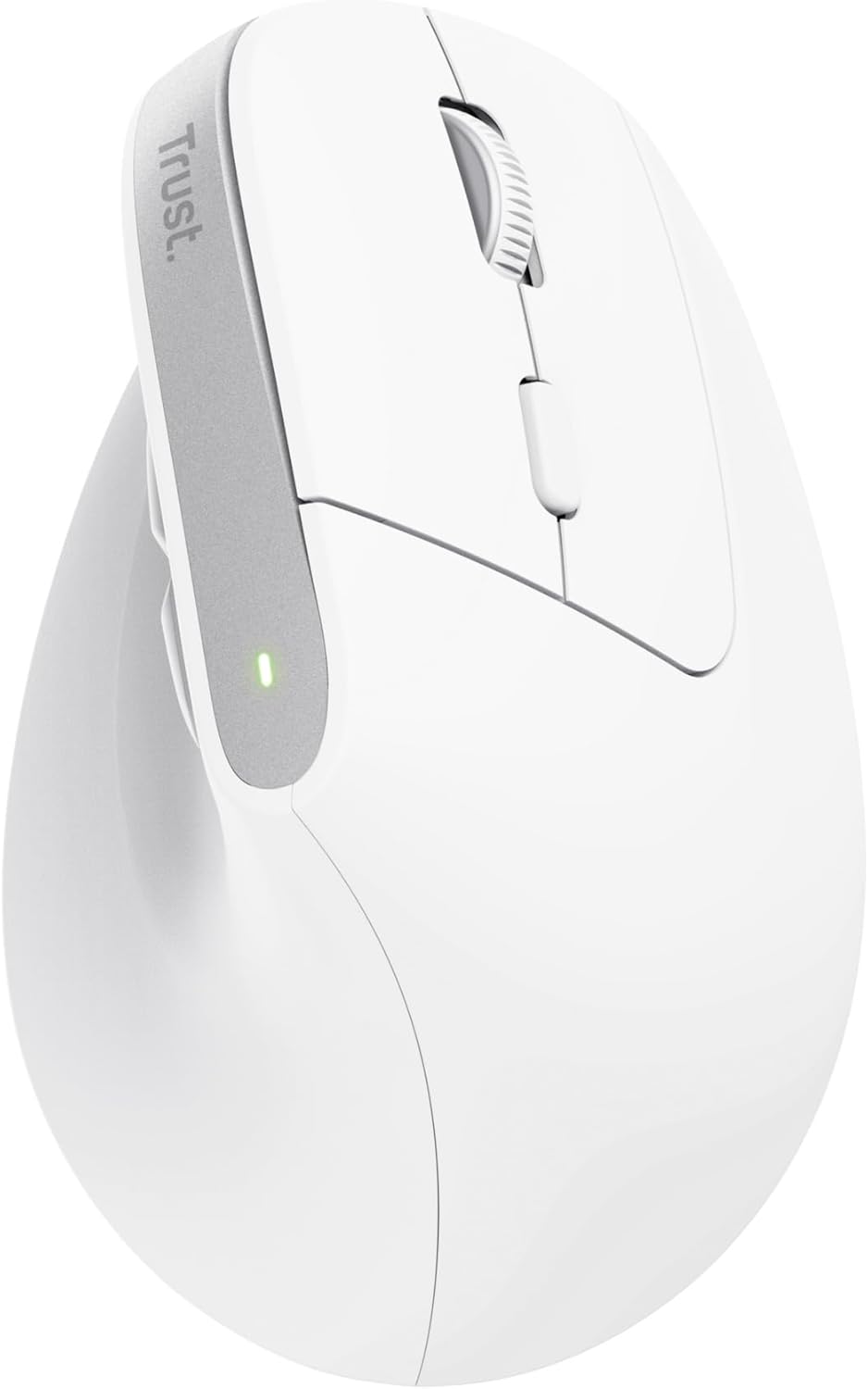Trust Bayo+ Rechargeable Vertical Mouse Bluetooth + RF 2.4GHz, Ergonomic Mouse, Reduces Arm and Wrist Strain, 50% Recycled Plastics, Multidevice Wireless Mouse for Windows, PC, Laptop, Mac