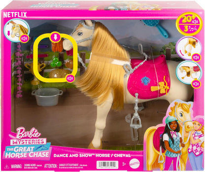 Barbie Toy Horse with Sounds, Music & Accessories, Inspired by Barbie The Great Horse Chase, Horse Moves, Dances & Blinks Eyes, HXJ42