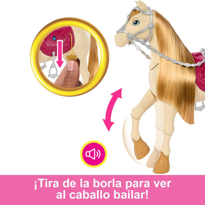 Barbie Toy Horse with Sounds, Music & Accessories, Inspired by Barbie The Great Horse Chase, Horse Moves, Dances & Blinks Eyes, HXJ42