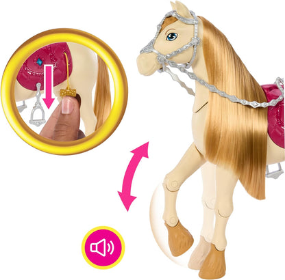Barbie Toy Horse with Sounds, Music & Accessories, Inspired by Barbie The Great Horse Chase, Horse Moves, Dances & Blinks Eyes, HXJ42