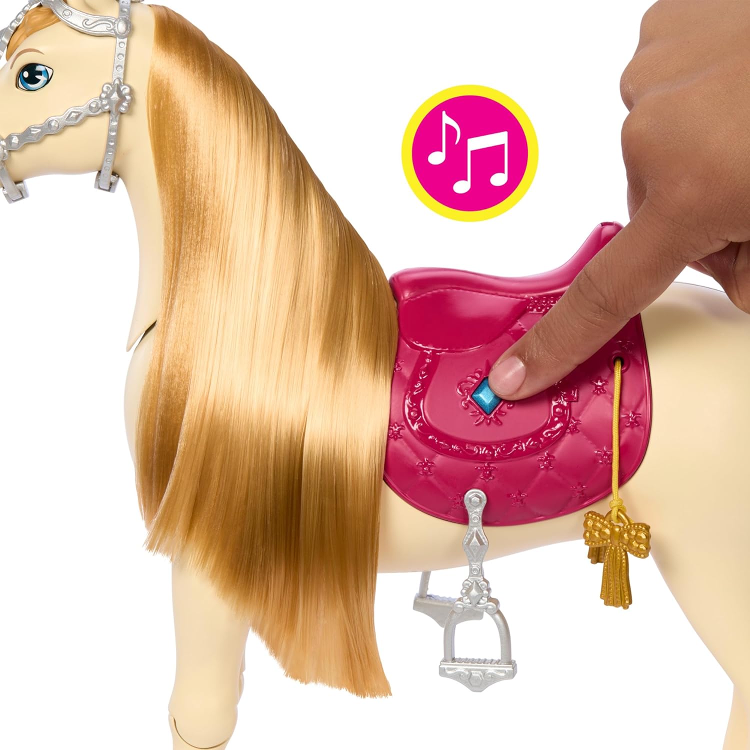 Barbie Toy Horse with Sounds, Music & Accessories, Inspired by Barbie The Great Horse Chase, Horse Moves, Dances & Blinks Eyes, HXJ42