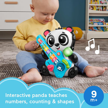 Fisher-Price Baby Learning Toy Link Squad Jam & Count Panda with Music & Lights for Ages 9+ Months, UK English Version, Compatible Only with Link Squad Items, HYL22