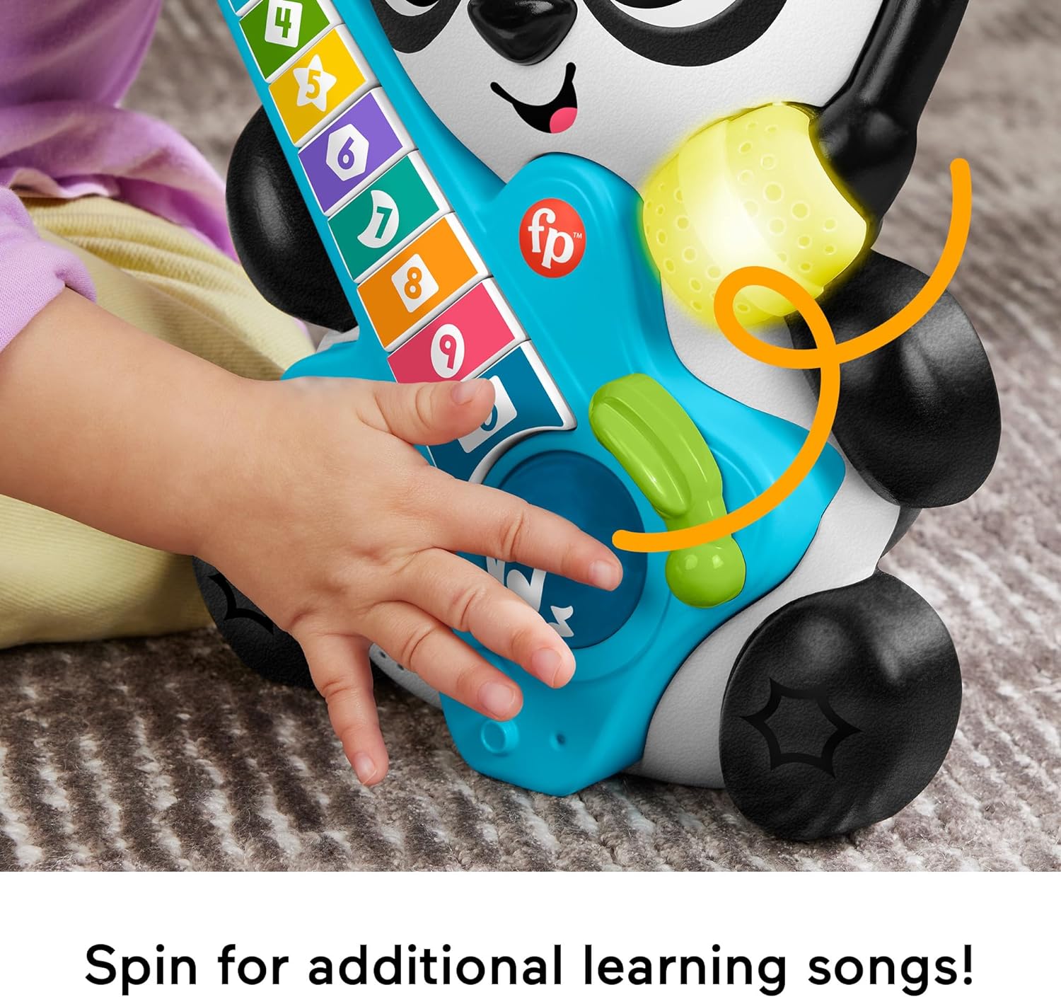 Fisher-Price Baby Learning Toy Link Squad Jam & Count Panda with Music & Lights for Ages 9+ Months, UK English Version, Compatible Only with Link Squad Items, HYL22